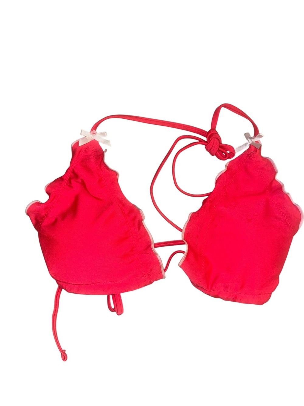 Scalloped Triangle Bikini Top - Bright Pink
